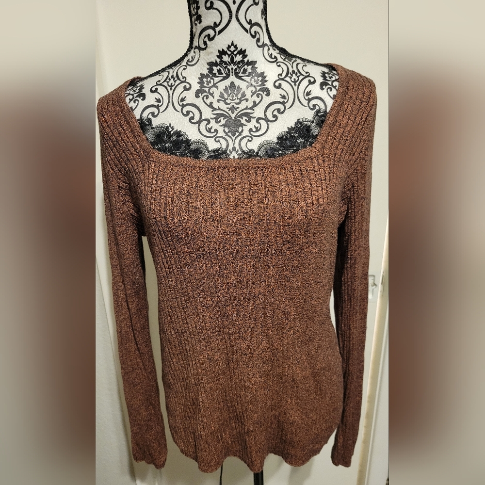Warehouse Brand Lace Trim Lightweight‎ Ribbed Sweater Sz 18